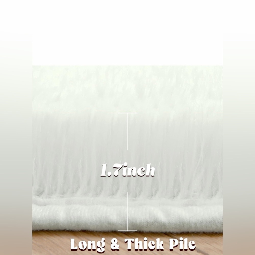 Fluffy White Plush Play Mat for Kids - Picture 4 of 5